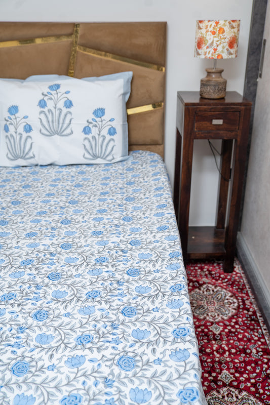 CERULEAN BLOSOOM [PARCALE BEDSHEET]