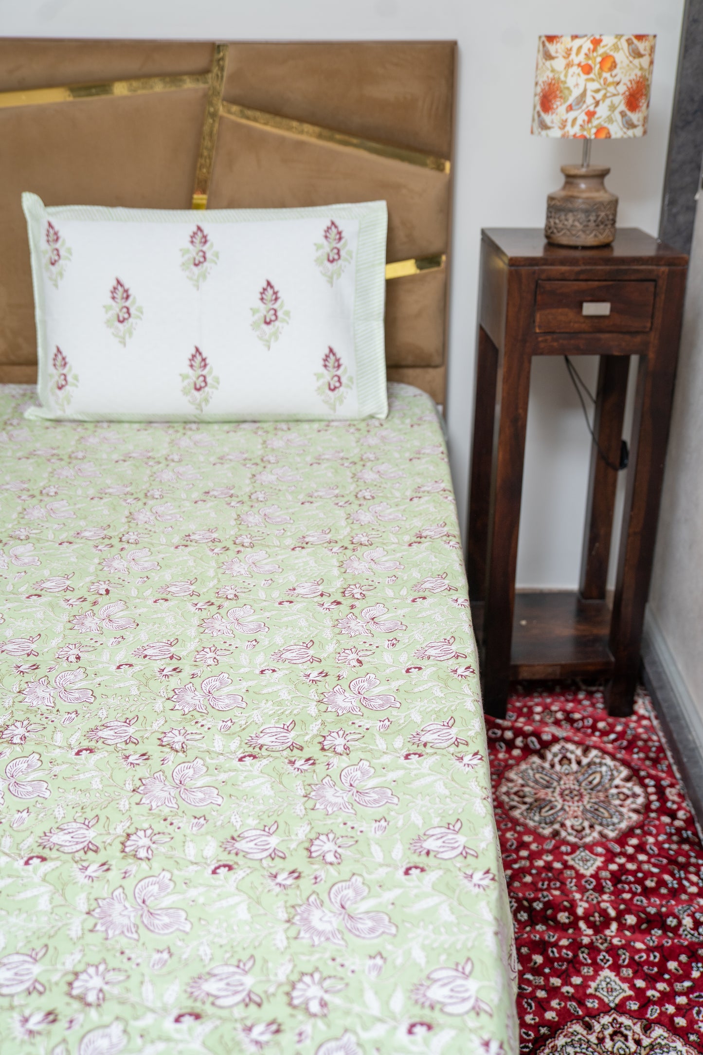 GREEN FLORAL [PARCALE BEDSHEET]