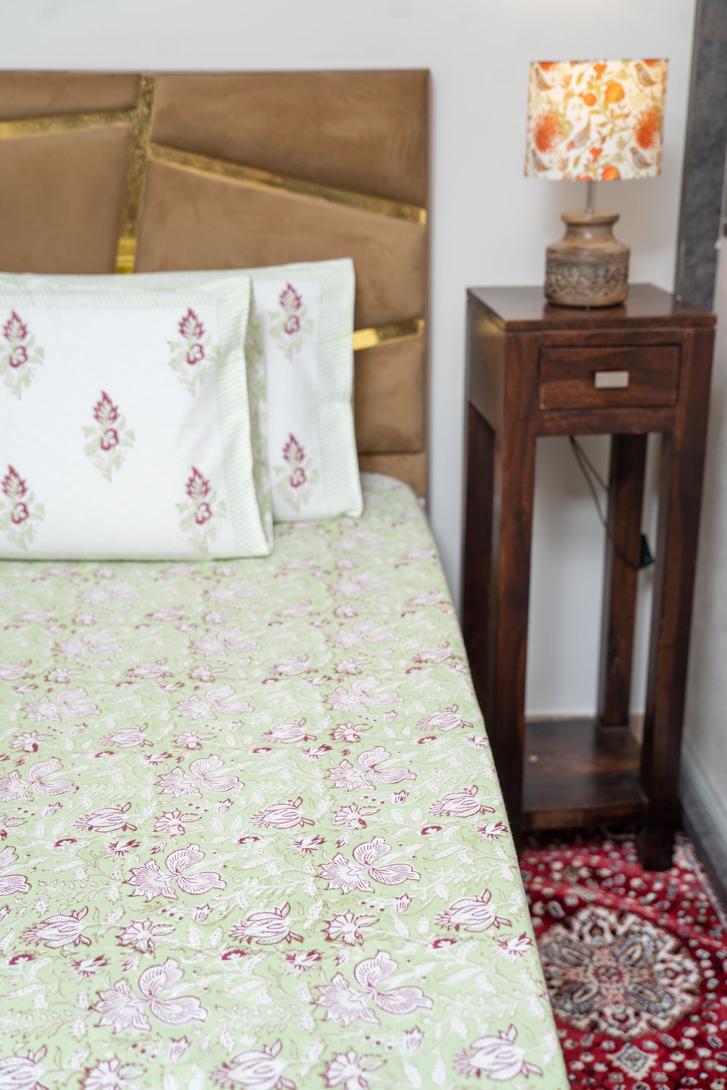 GREEN FLORAL [PARCALE BEDSHEET]