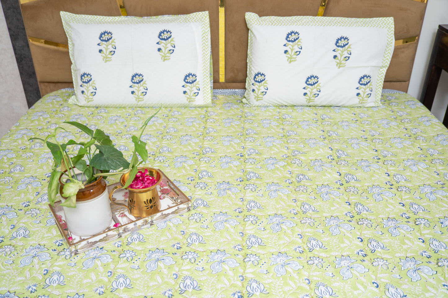 GREEN FLORAL2 [PARCALE BEDSHEET]