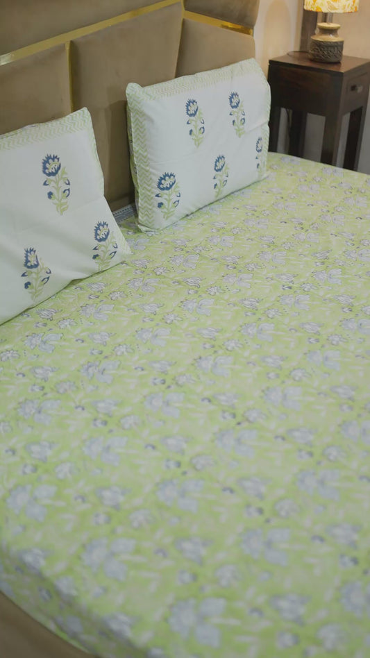 GREEN FLORAL2 [PARCALE BEDSHEET]