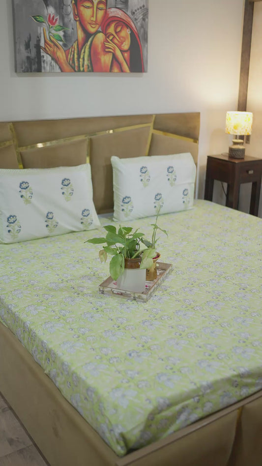 GREEN FLORAL2 [PARCALE BEDSHEET]